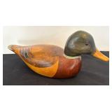 Vintage Carved Wooden Duck Decoy by Fellows of Bozeman, Montana