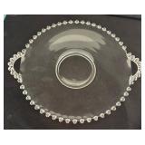 Assorted Vintage Crystal and Clear Glass Platters, Pedestal Plate, Sugar/Creamer Serving Set, Bowl and More!