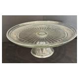 Assorted Vintage Crystal and Clear Glass Platters, Pedestal Plate, Sugar/Creamer Serving Set, Bowl and More!