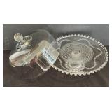 Regency Ambiance Beaded Crystal Pedestal Cake Stand