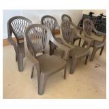 Set of Six Resin Patio Chairs