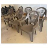 Set of Six Resin Patio Chairs