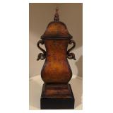 Rustic Style Lidded Decorative Metal Urn