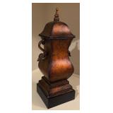 Rustic Style Lidded Decorative Metal Urn