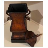 Rustic Style Lidded Decorative Metal Urn