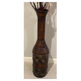 Stylish Metal vase with Decorative Sticks and Faux Florals