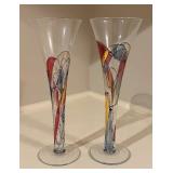 Pair of Colorful Hollow Stemmed Glasses