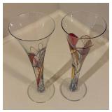 Pair of Colorful Hollow Stemmed Glasses