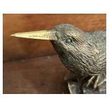 Andrea by Sadek Verdigris Brass Sandpiper Bird on Resin Rock Beach Figurine