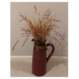 Lovely Pitcher / Vase with Faux Foliage