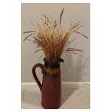 Lovely Pitcher / Vase with Faux Foliage