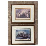 The Surrender of Lord Cornwallis at Yorktown Stamp by John Trumbull and Washington Cossing the Delaware Stamp Print by Emanuel Leutze / Eastman Johnson