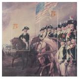 The Surrender of Lord Cornwallis at Yorktown Stamp by John Trumbull and Washington Cossing the Delaware Stamp Print by Emanuel Leutze / Eastman Johnson