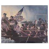 The Surrender of Lord Cornwallis at Yorktown Stamp by John Trumbull and Washington Cossing the Delaware Stamp Print by Emanuel Leutze / Eastman Johnson