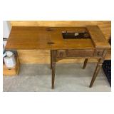 Vintage Sewing Machine Table with Chair