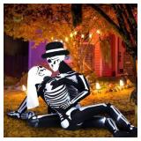 8.5 FT Giant Halloween Inflatables Cuddling Skeleton Couple 8.5 FT Giant Halloween Inflatables Cuddling Skeleton Couple