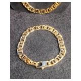 Goldtone Stainless Steel Mariner Necklace and Bracelet Set Goldtone Stainless Steel Mariner Necklace and Bracelet Set
