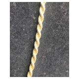 Tiara 14K Gold Over Sterling Silver 2.25mm 24" Rope Chain Necklace Tiara 14K Gold Over Sterling Silver 2.25mm 24" Rope Chain Necklace