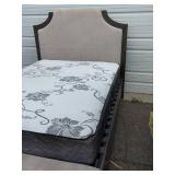 Queen Size Bed with Padded Headboard and Bench Footboard with 2 Drawers Queen Size Bed with Padded Headboard and Bench Footboard with 2 Drawers
