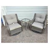 Gliding Patio Chairs and End Table Gliding Patio Chairs and End Table
