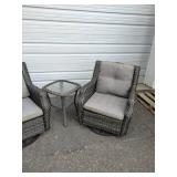 Gliding Patio Chairs and End Table Gliding Patio Chairs and End Table