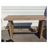 Intercon Landmark 60" Wide Sofa Table with 2 Legs, Weathered Oak Furniture Intercon Landmark 60" Wide Sofa Table with 2 Legs, Weathered Oak Furniture