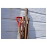 Assorted Lawn Care Tools - Shovel, Shears, Pitchfork, Hoe
