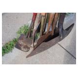 Assorted Lawn Care Tools - Shovel, Shears, Pitchfork, Hoe