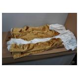 *3* Curtain Velvet Panels - Gold & Cream - 53"x104"