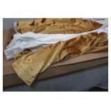 *3* Curtain Velvet Panels - Gold & Cream - 53"x104"