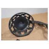 Vintage Cast Iron Oil Lamp Holders