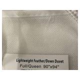 BOKSER HOME Lightweight Feather/Down Full/Queen Duvet Insert 90x94 Inch