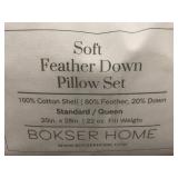 Bokser Home Soft Feather Down Pillow Set Standard/Queen