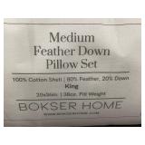 Bokser Home Medium Feather Down Pillow Set King Size