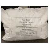 Bokser Home Medium Feather Down Pillow Set Standard/Queen 20x28in