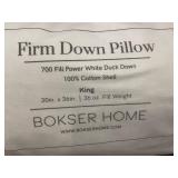 Bokser Home Firm Down Pillow King Size 700 Fill Power White Duck Down