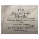 Firm Feather Down King Pillow Set by Bokser Home