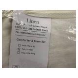 Full/Queen Linen Comforter and Sham Set with Cotton Sateen Back