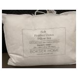 Bokser Home Soft Feather Down Standard Queen Pillow Set