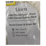 Twin/Twin XL French Linen and Cotton Sateen Duvet Cover & Sham Set