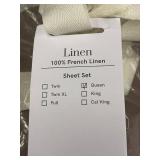 Damaged 100% French Linen Queen Sheet Set - Color Faded