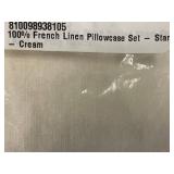 Boxser Home 100% French Linen Pillowcases Set Standard Cream
