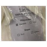 Boxser Home 100% French Linen Pillowcases Set Standard Cream