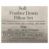 Bokser Home Soft Feather Down King Pillow Set