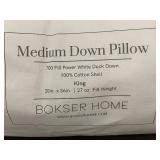 Bokser Home Medium Down Pillow, King Size, 700 Fill Power