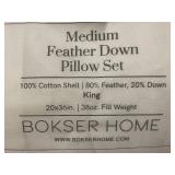 Bokser Home Medium Feather Down Pillow Set King Size