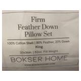 Bokser Home Firm Feather Down King Pillow Set