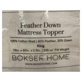 Bokser Home Feather Down King Mattress Topper 78x80in