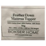 Bokser Home Feather Down King Mattress Topper 78x80x2.5in