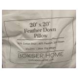 Bokser Home 20 x 20 Inch Feather Down Pillow